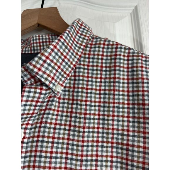 Van Heusen Men's Long Sleeve Lightweight Flannel Shirt Gray Green Tan Size XXL - Picture 3 of 9